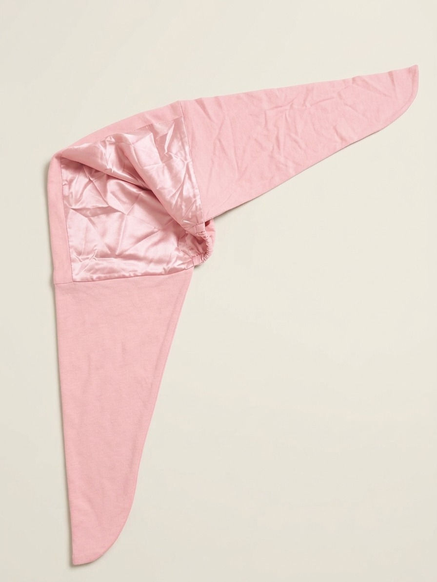 Zijden hoofddoek roze – katoen met 100% moerbei zijde voering