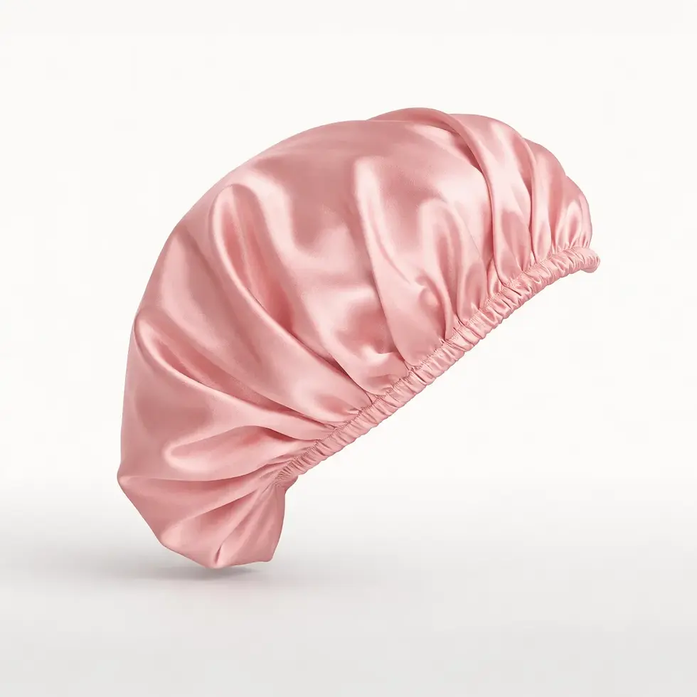 Roze zijde bonnet klein (Zijden Slaapmuts)