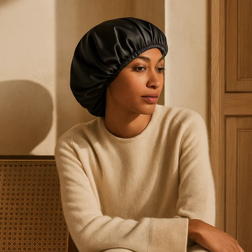 Bonnet voor slapen met krullen