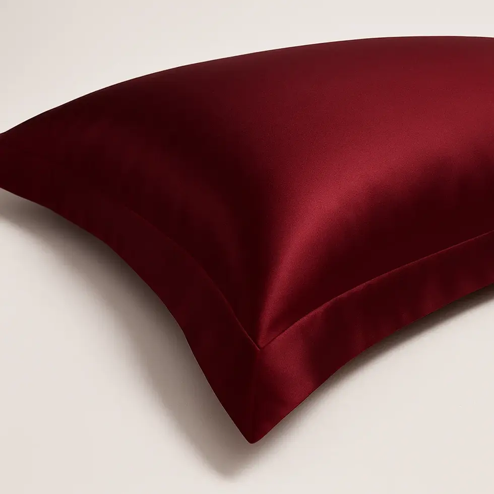 Bordeaux rood zijden kussensloop hoek (60x70cm)