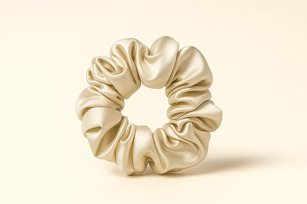 Champagne zijden scrunchie