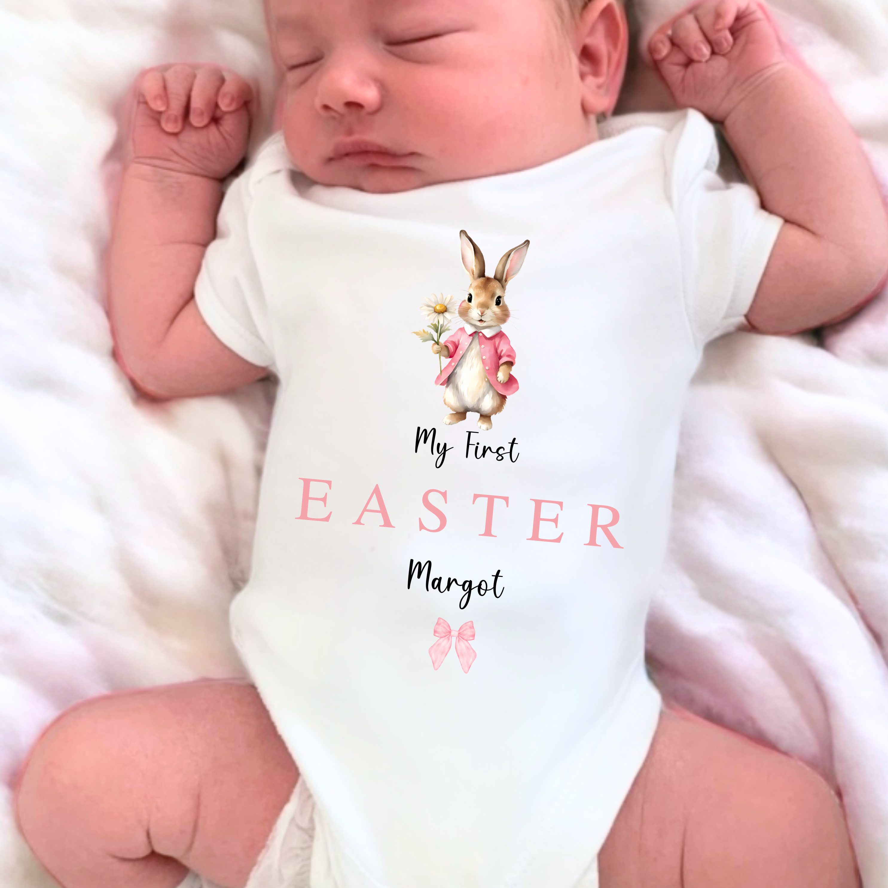 Baby Girl's First Easter Bunny Bodysuit