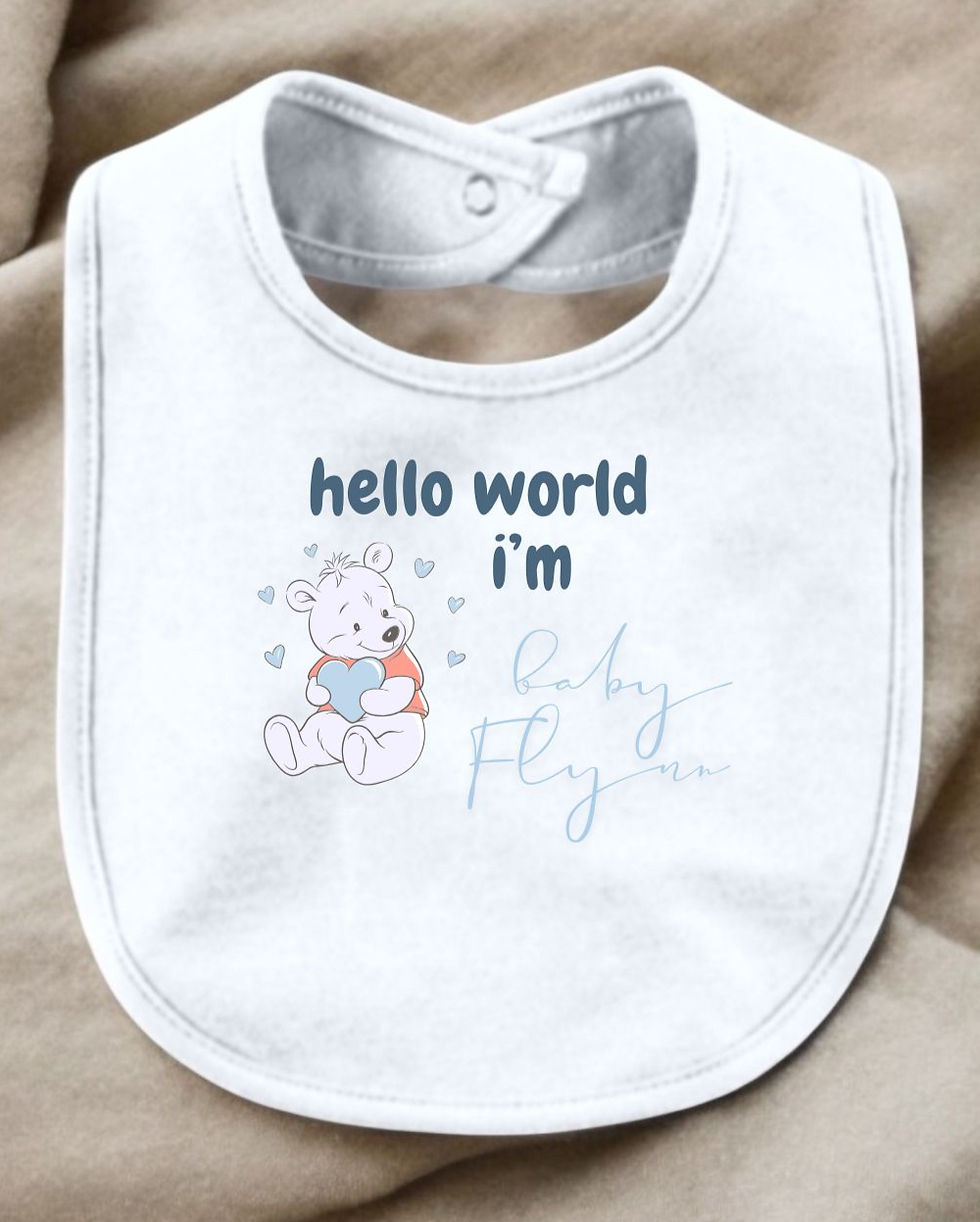 الصورة المصغرة: Hello world baby boy bib