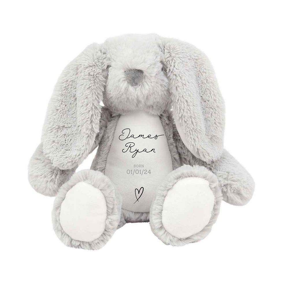Thumbnail: personalised animal soft toy, great for children and baby. Can personalised with name and birth date