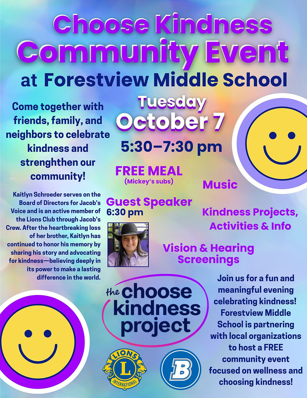 Choose Kindness - Community Event Lions Volunteers Requested!
