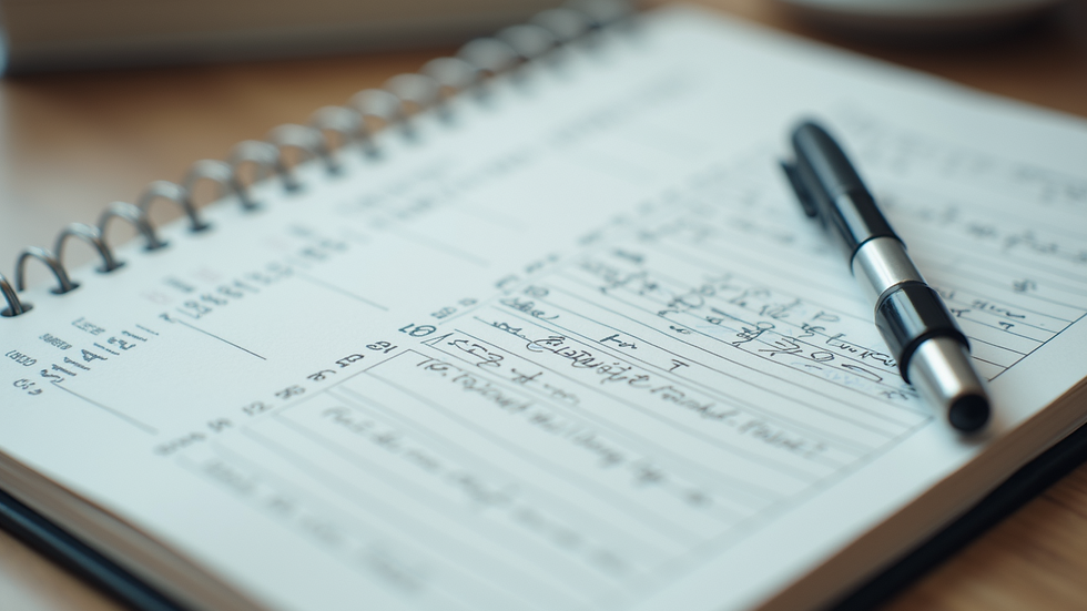 Close-up of a planner with a detailed study schedule