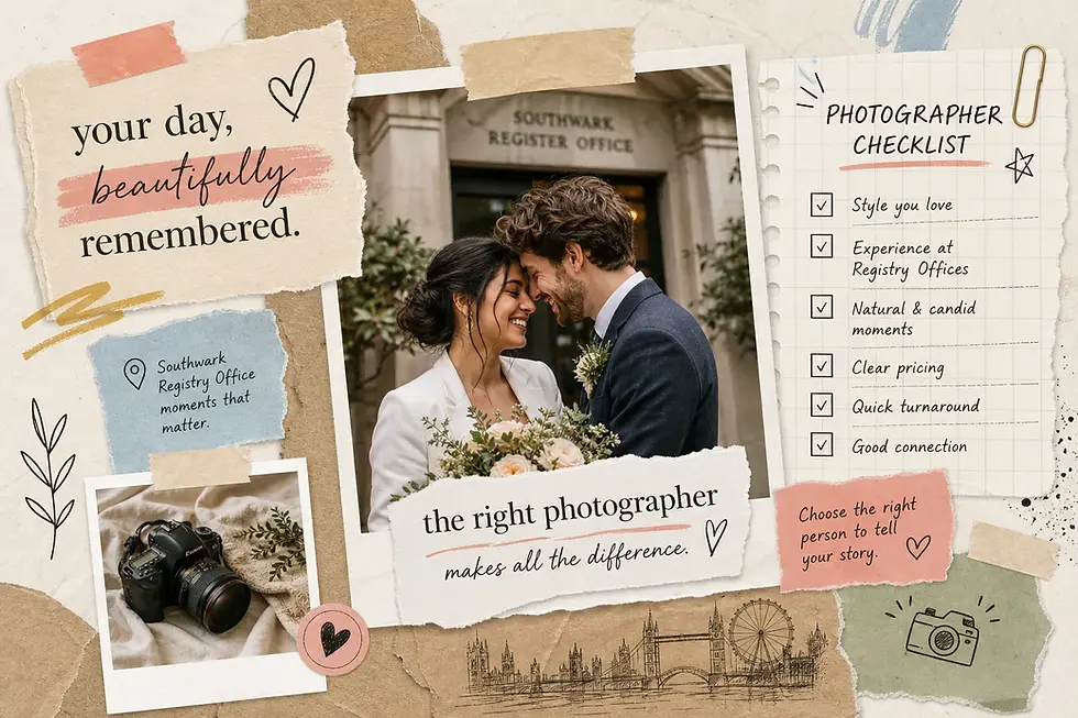 Choosing a photographer for your Southwark Registry Office ceremony