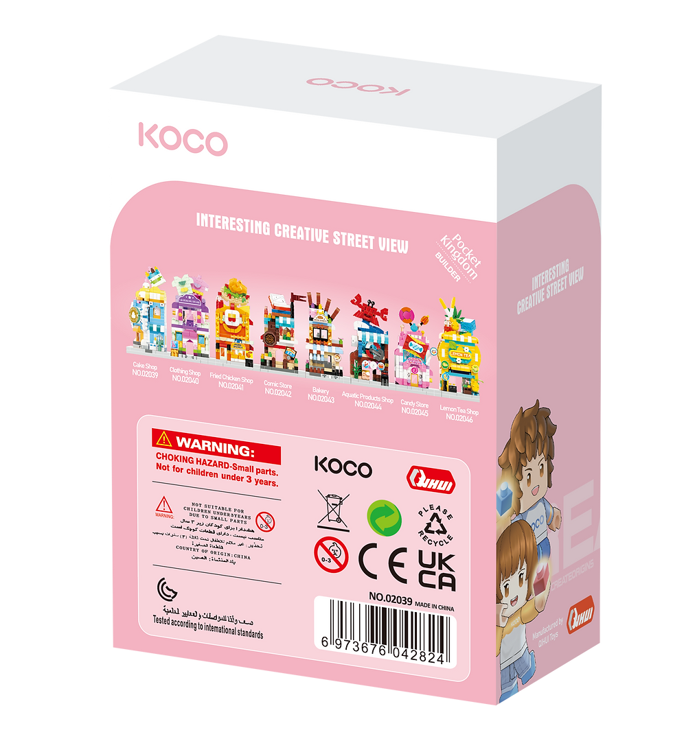 Thumbnail: Koco Bricks Cake Shop 286 pcs. Micro Mini Building Brick Set Toys