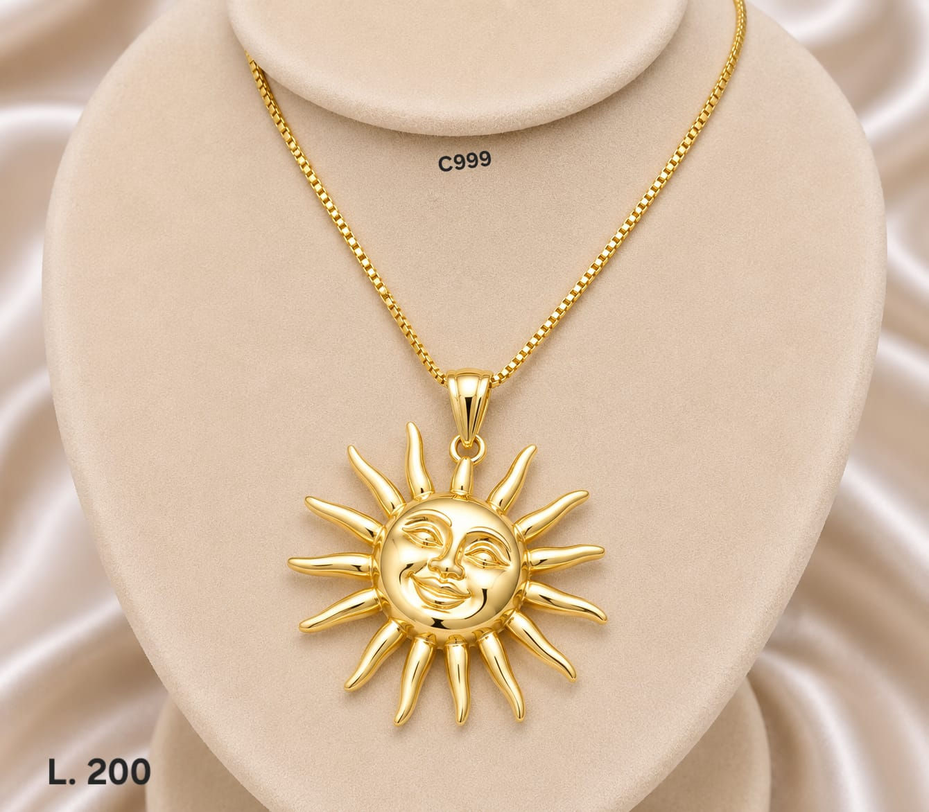 Collar Sol Radiante Dorado – Doble Laminado de Oro 18K