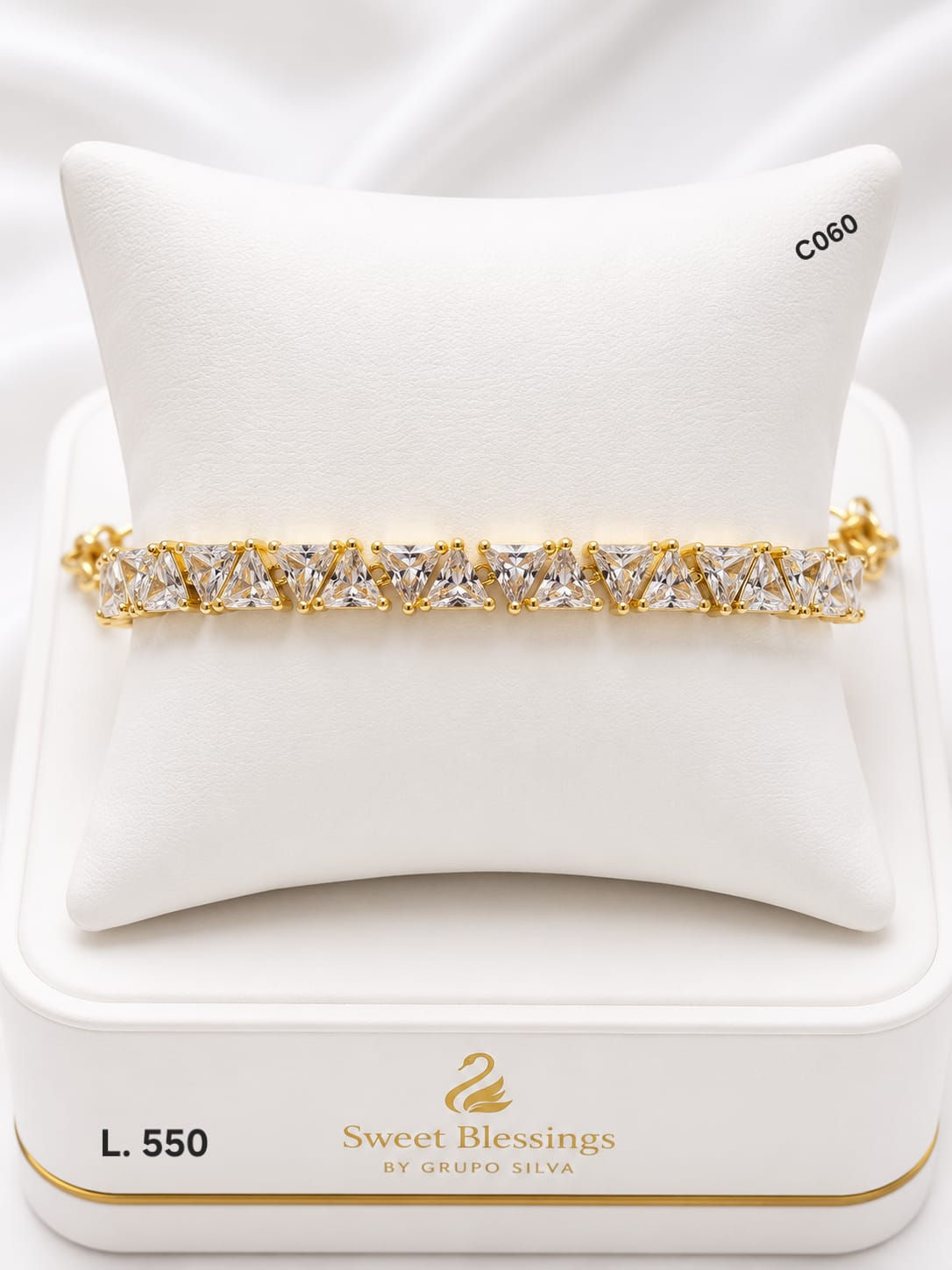 Pulsera Tennis de Zirconias Corte Princesa – Doble Laminado de Oro 18K