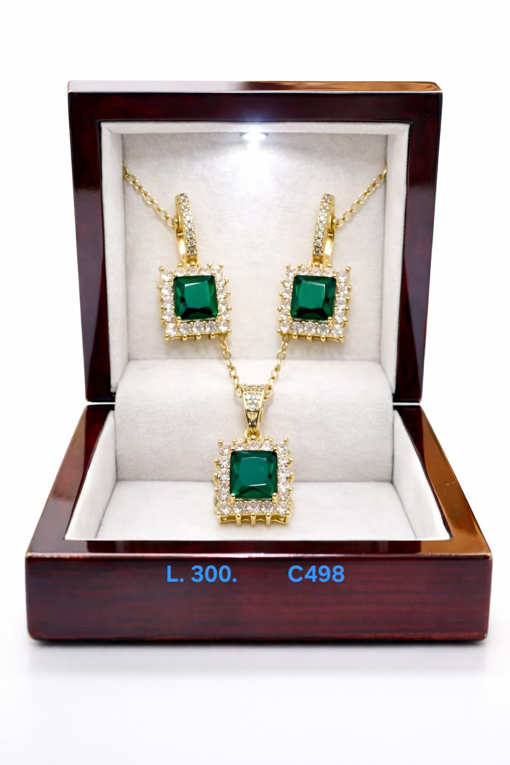 Conjunto Emerald Square – Doble Laminado de Oro 18k