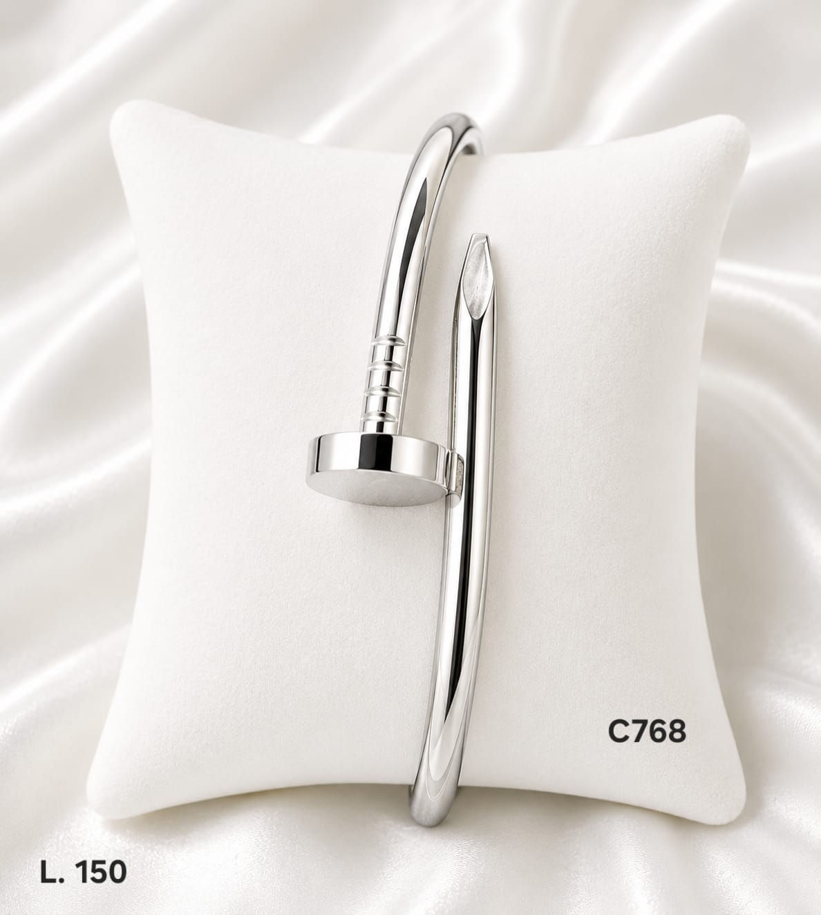 Brazalete Clavo Prestige Plata – Doble Laminado de Oro 18K