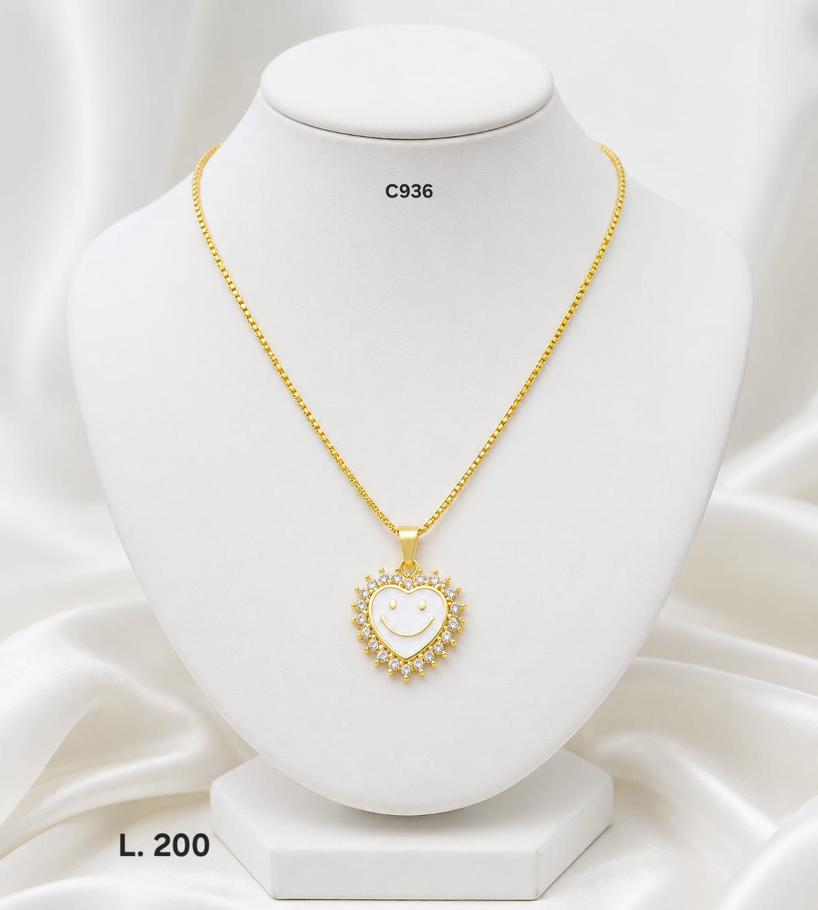 Collar Corazón Smile con Zirconias – Doble Laminado de Oro 18K