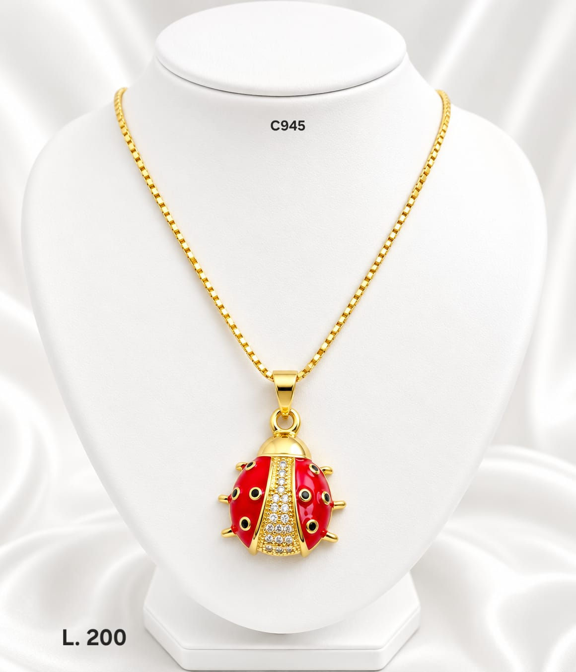 Collar Mariquita con Zirconias – Doble Laminado de Oro 18K