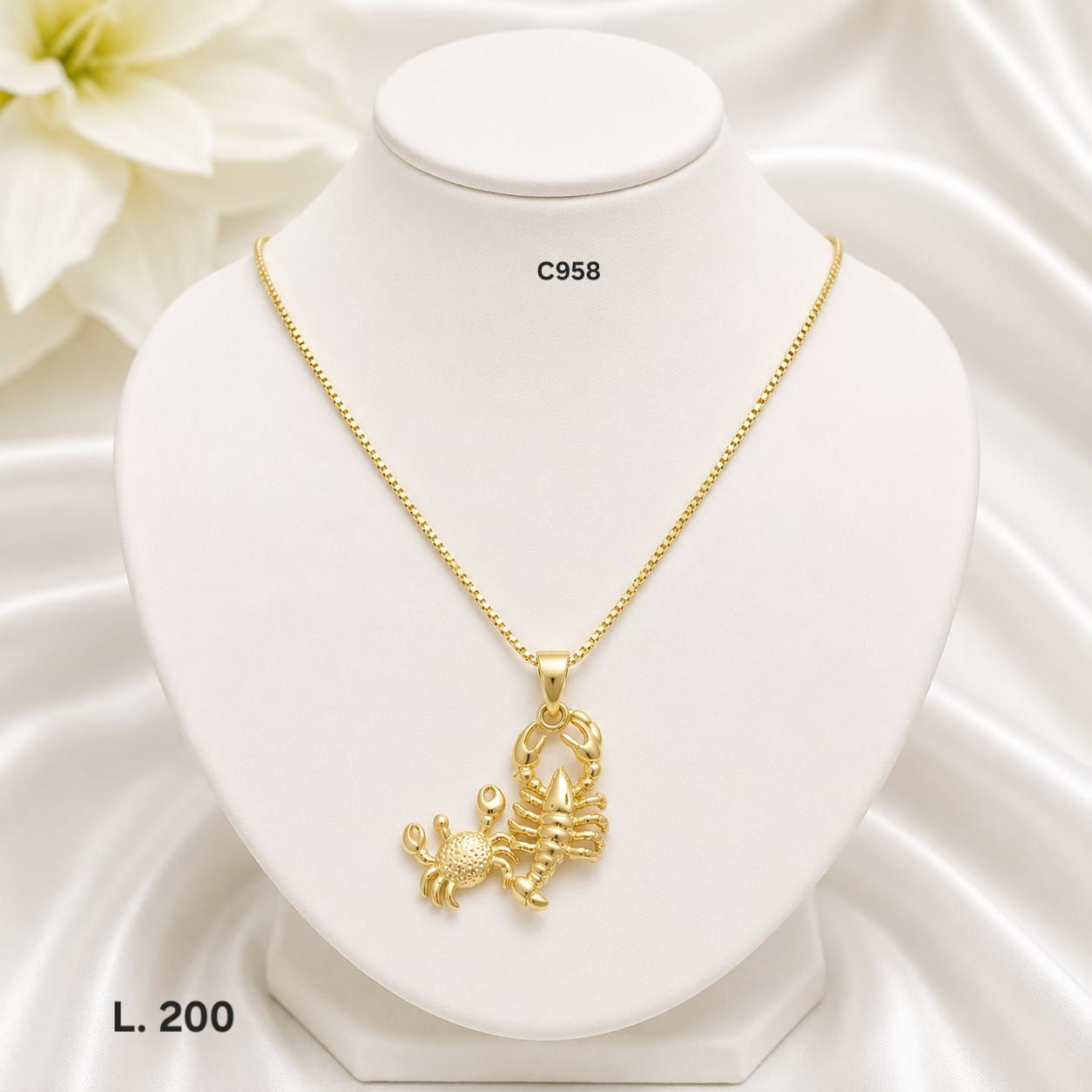 Collar Cangrejo y Escorpión – Doble Laminado de Oro 18K
