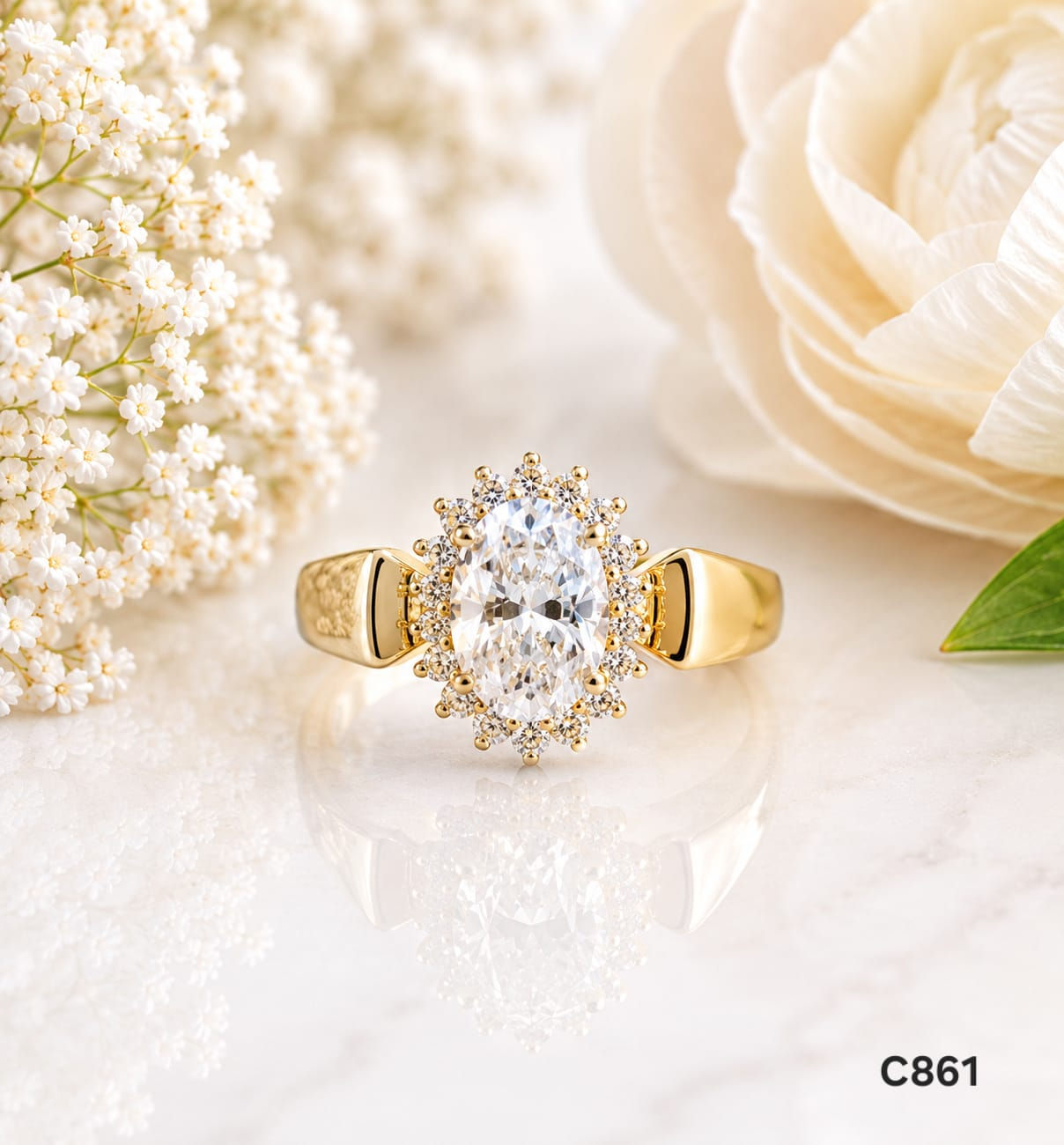 Anillo Laminado de Oro 18K – Halo Imperial