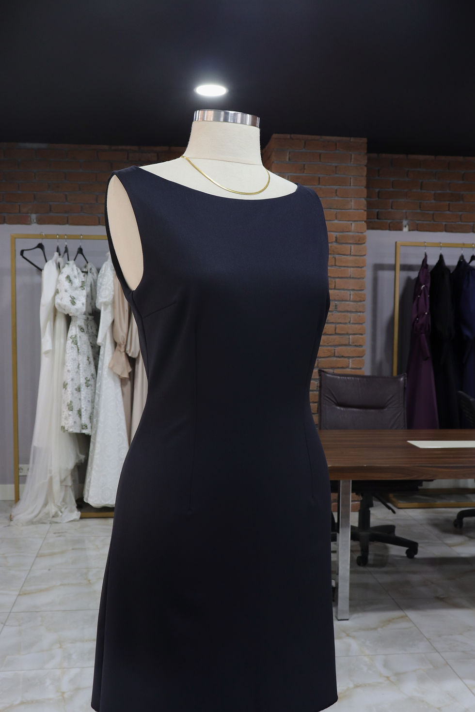 Lacivert Beymen kumaş Elbise