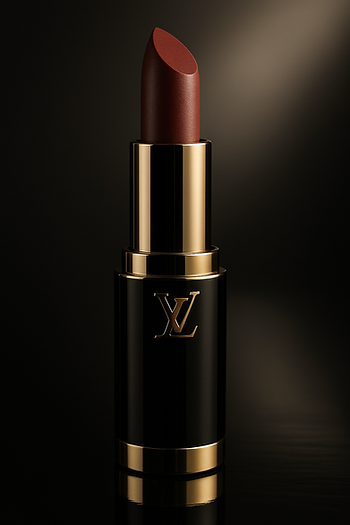 Louis Vuitton Rouge lipstick, Baume balm, and Ombres palette lineup.