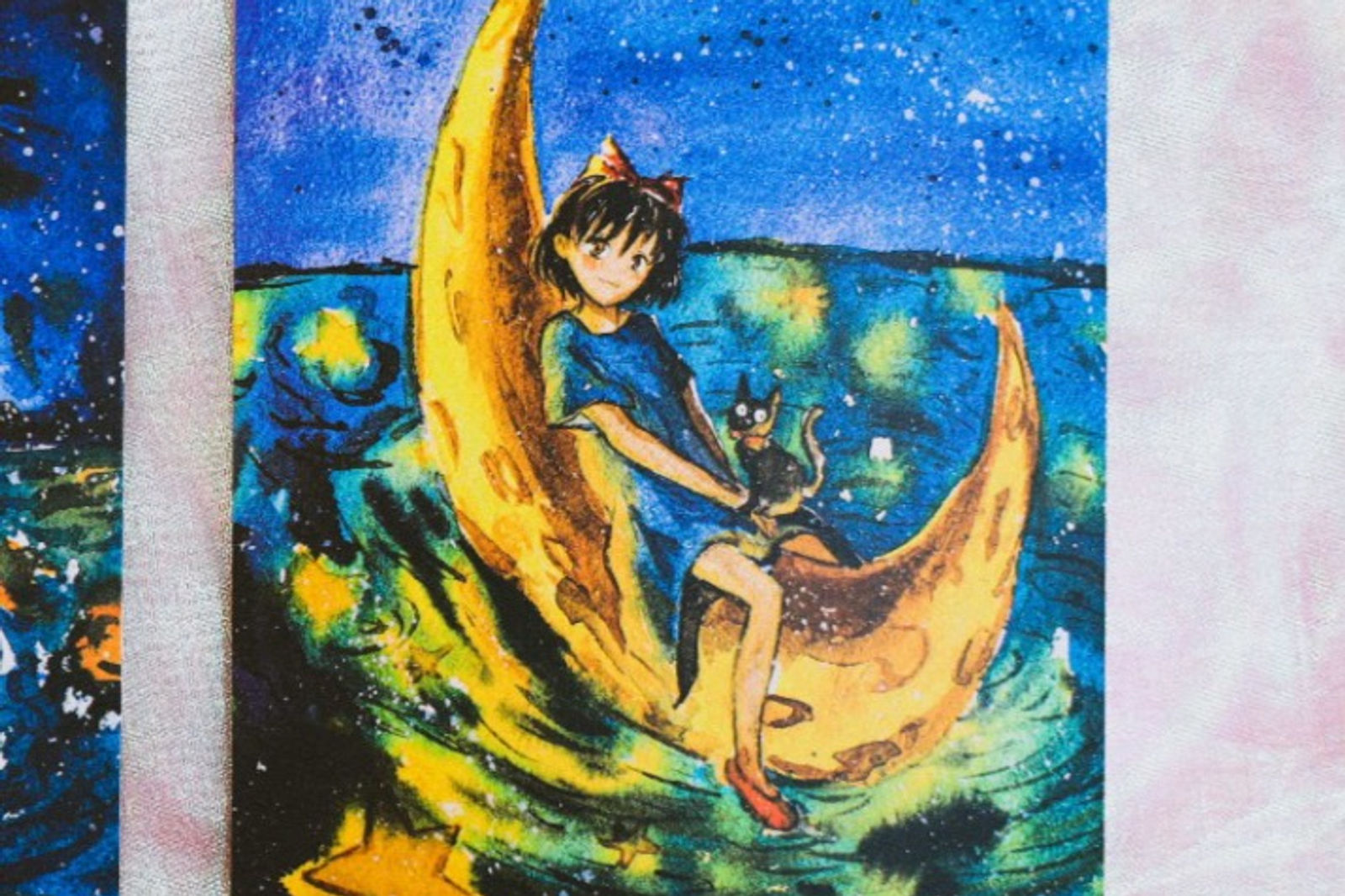 Chamomo｜魔女宅急便閃字 水彩插畫明信片