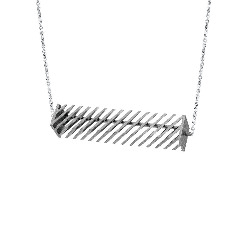 Mille-Feuille Fashion｜Op Rectangle Necklace (Grey)