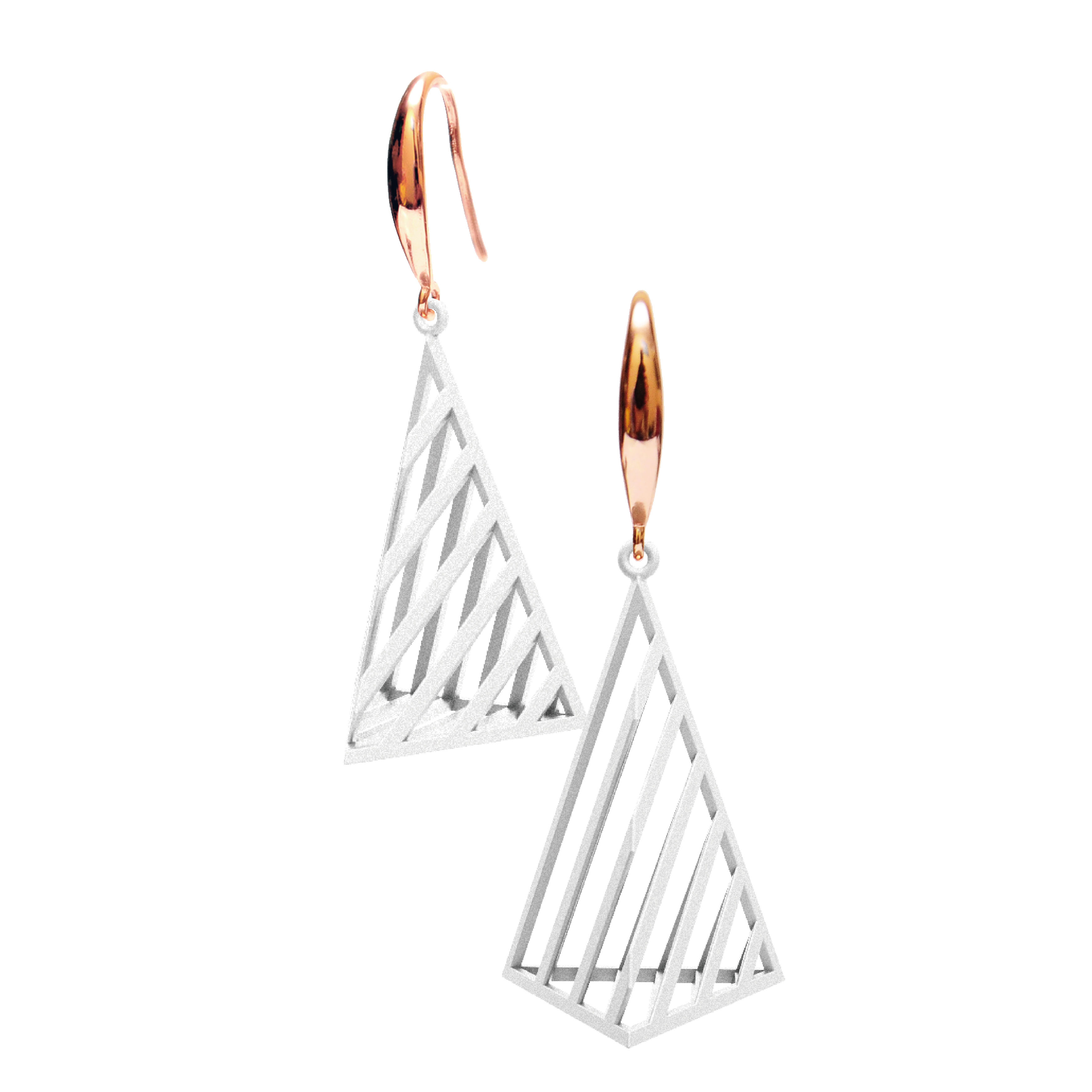 Mille-Feuille Fashion｜Op Triangle Earring L Size (White)