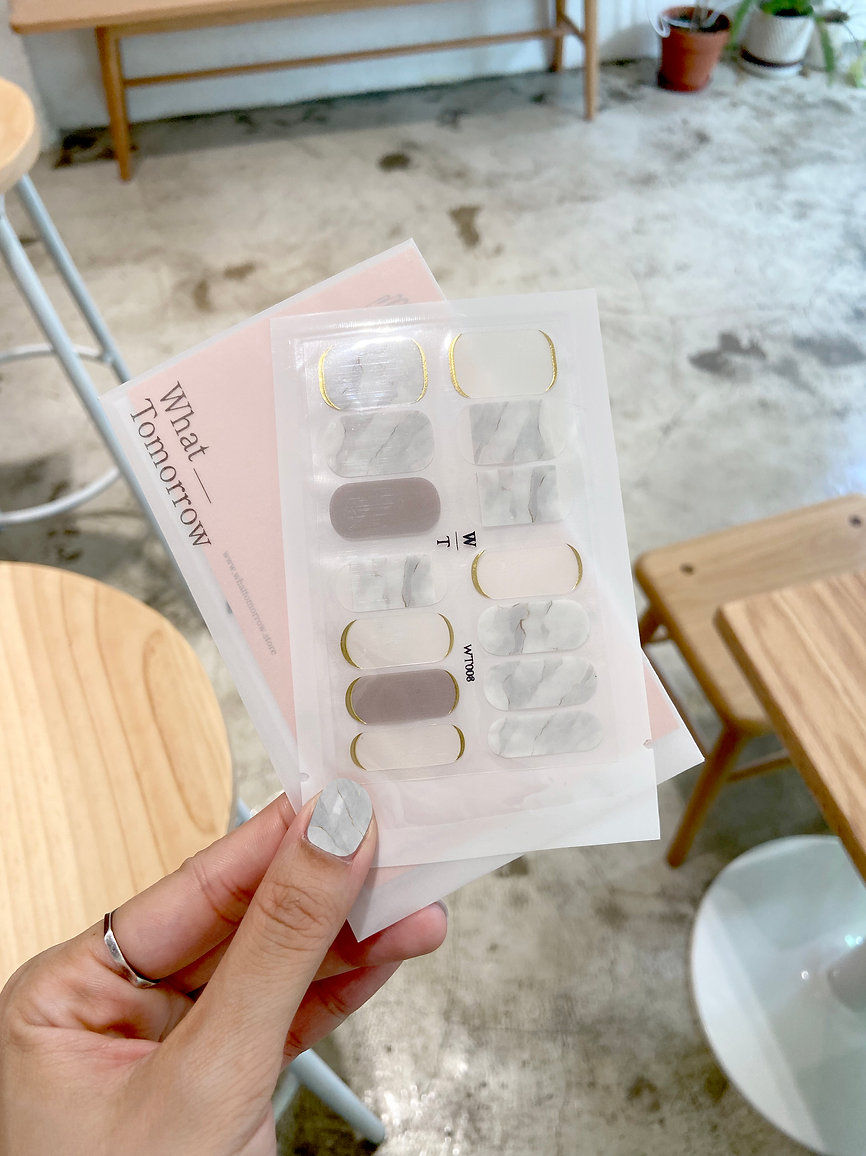 What Tomorrow|Golden Edge Marble #WT08 無毒指甲貼 Nail Polish Wrap