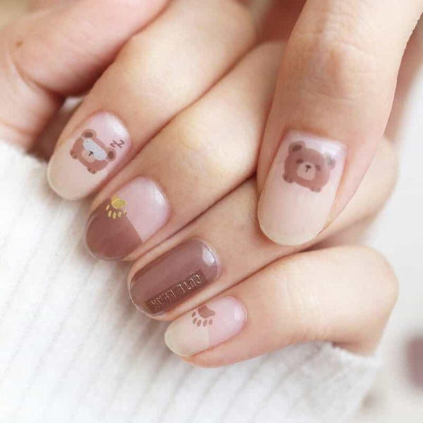 Thumbnail: Lunacaca｜C00986 甜睡小熊 (7月新品) 凝膠指甲貼