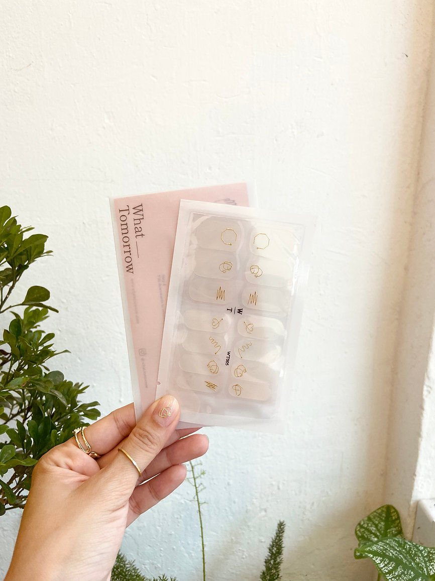 What Tomorrow|透明燙金曲線 #WT005 無毒指甲貼 Nail Polish Wrap