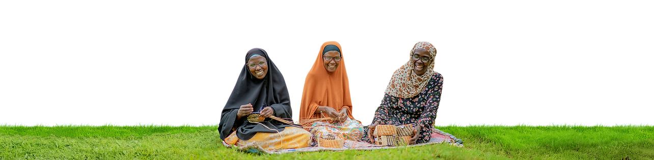 Three happy Uganda textile makers in eyeglasses