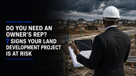 Owner's representative reviewing project delays at a residential land development site in North Florida and South Georgia.