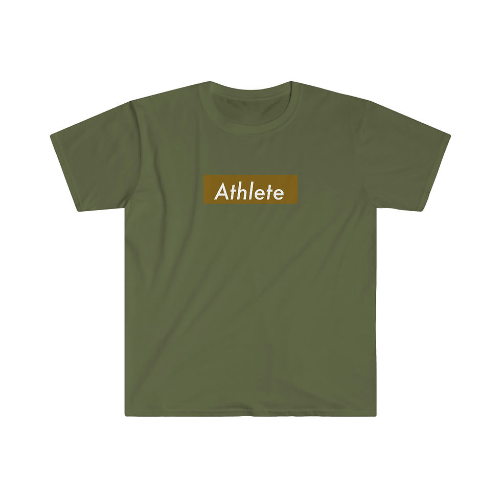 Miniatura: Athlete - Gold & White Unisex Softstyle T-Shirt