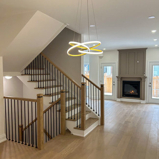 Burlington custom home interior stairs and living space by 416 Construction design build Burlington