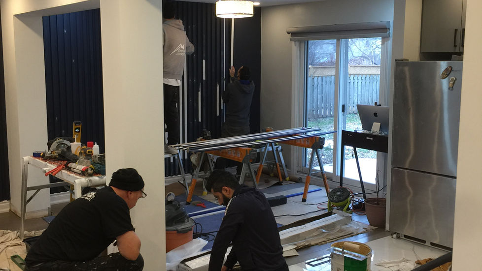 Toronto family living safely in their house while contractors build a home addition.