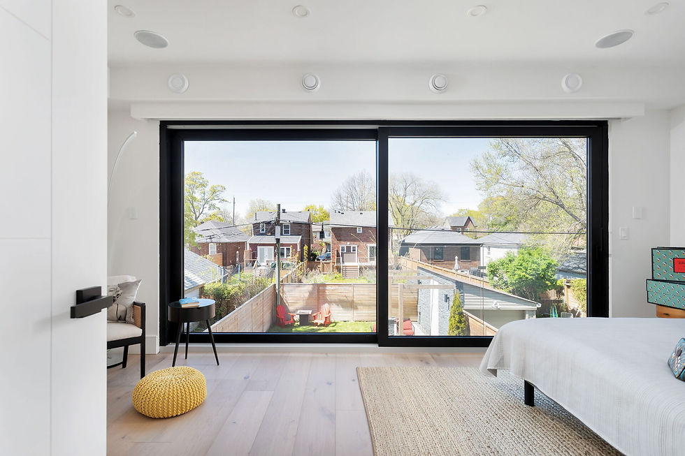 Double- and triple-pane tempered glass windows installed in a Toronto custom home by 416 Construction.