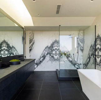 Mississauga luxury custom home bathroom with glass shower by 416 Construction design build Mississauga