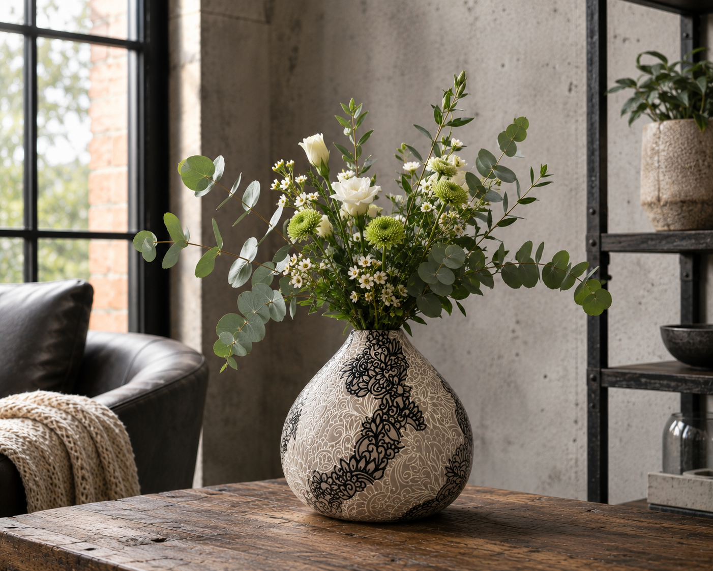 Shadow Lace Statement Vase