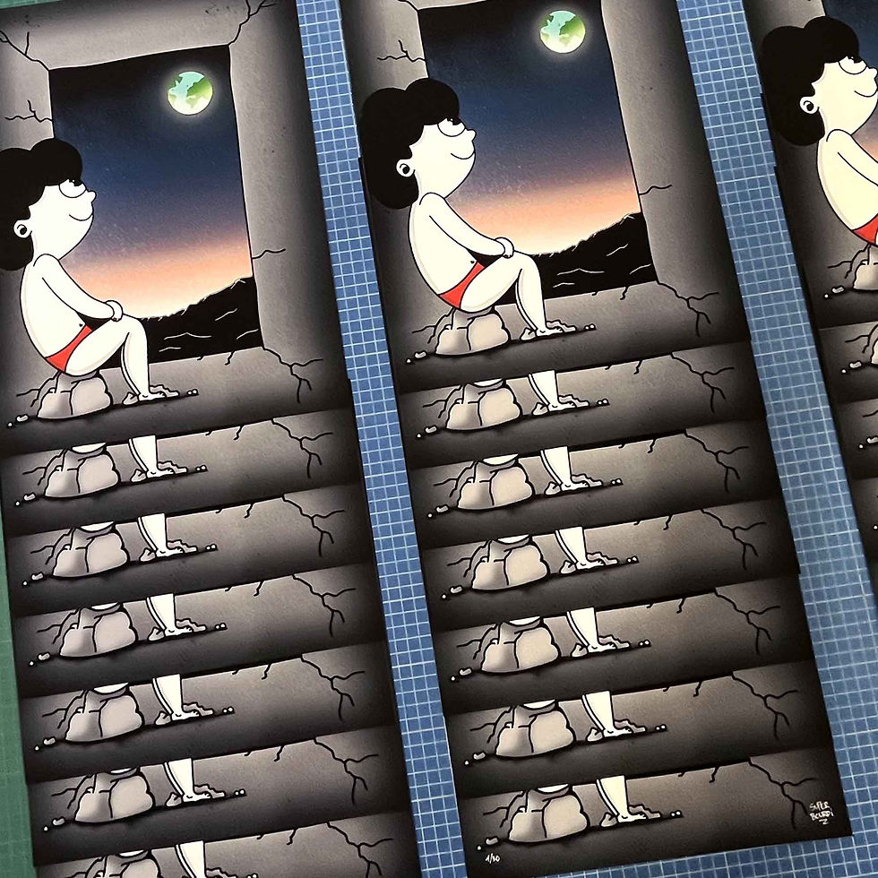 Thumbnail: Super Bourdi - Connexion - PRINT "Le coeur vers la terre"