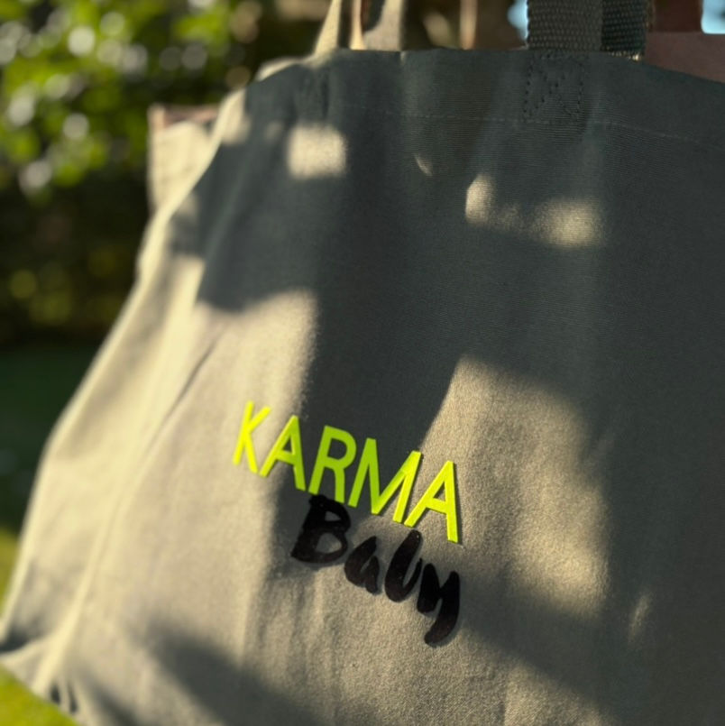 Miniaturbild: XXL Oversized Bag aus Canvas Baumwolle mit Aufdruck Karma Baby