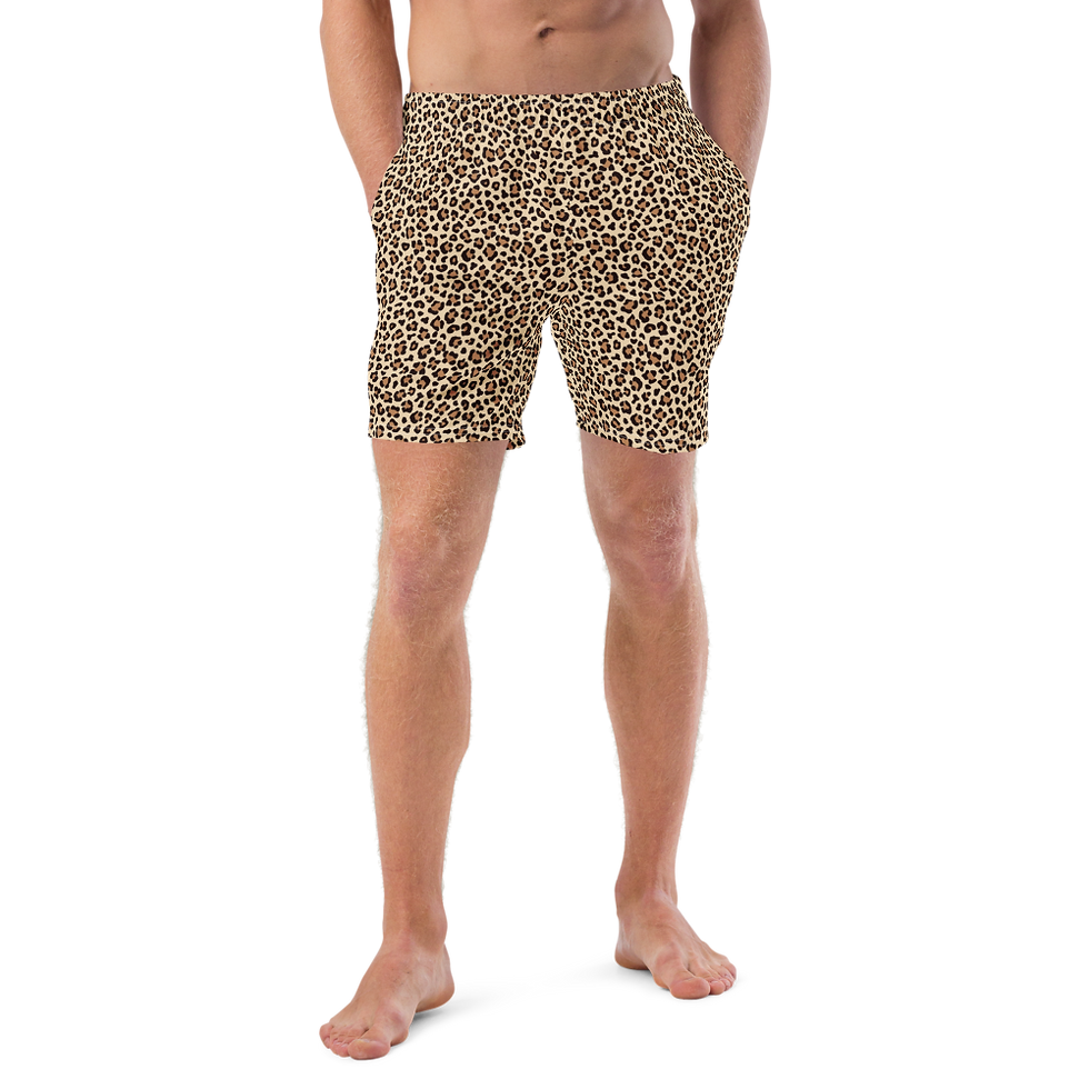 Miniaturbild: Recycelte Badeshorts im Leo Design mit Leopardenmuster