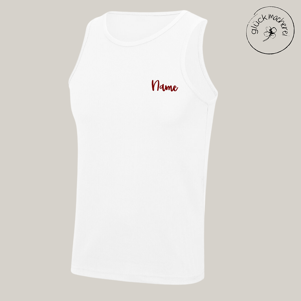 Miniaturbild: Personalisiertes Team Sport Tank Tops mit Logo in weiß mit Namen für Herren