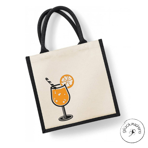 Jute Bag mit gefülltem Aperol Glas Aufdruck