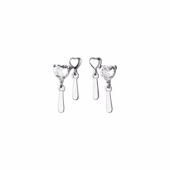 Arete de plata corazones