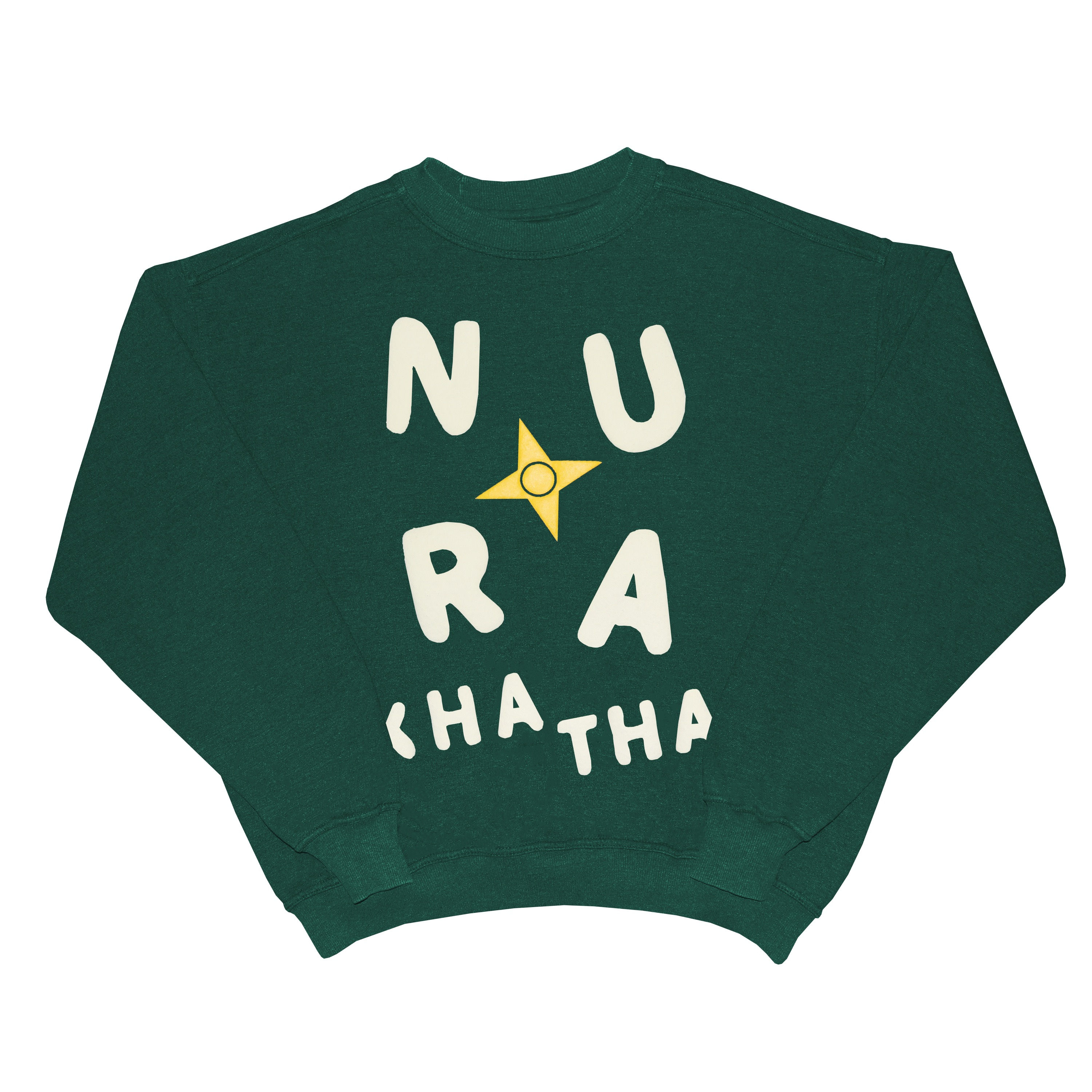 NURA KHATHA English Alphabet Puff Print Graphic Vintage Sweatshirt [L-XL]