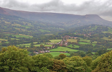 Longtown Herefordshire England with the Black Mountains, Black Hill, Olchon Valley Beyond.