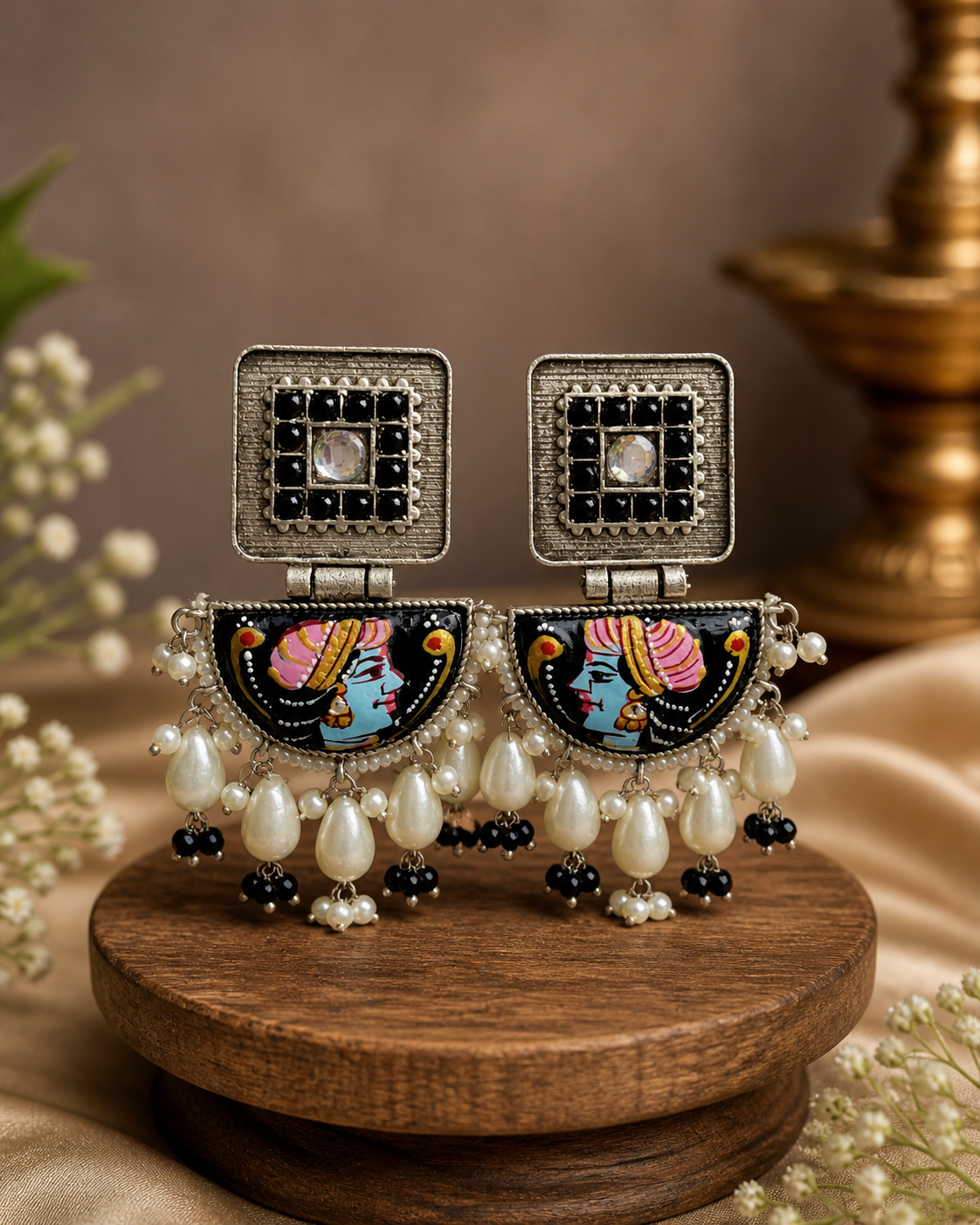 Indian Jhumka - Krishna (Black)