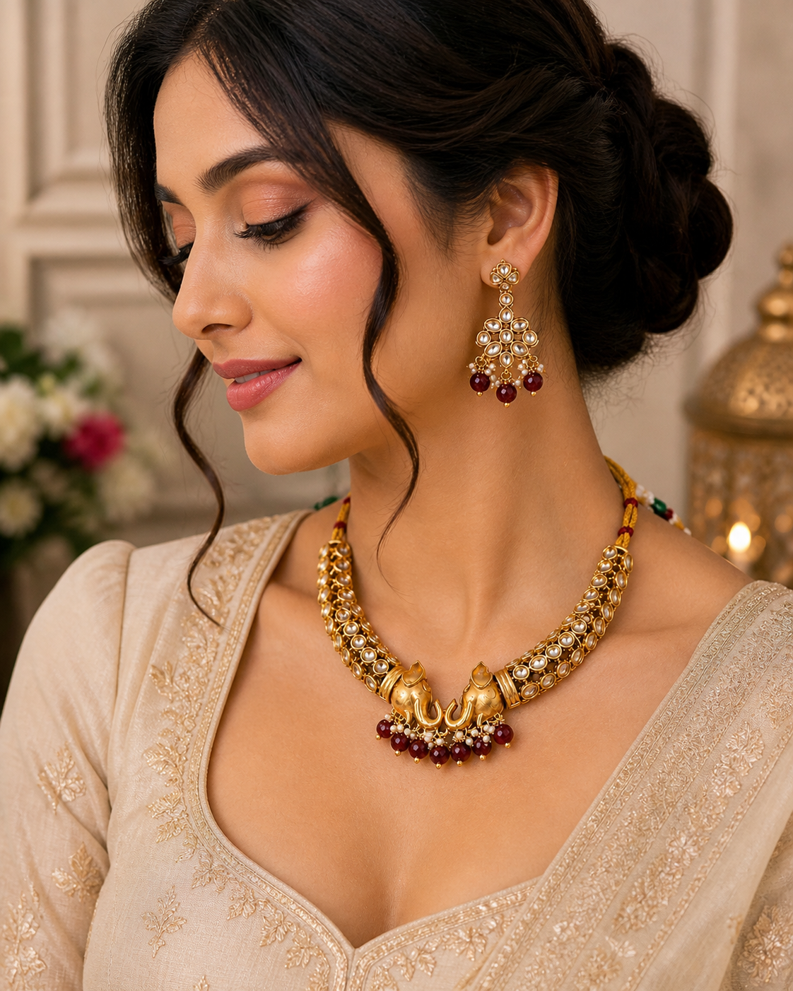 Indian Jewelry - Elephant (Maroon) 