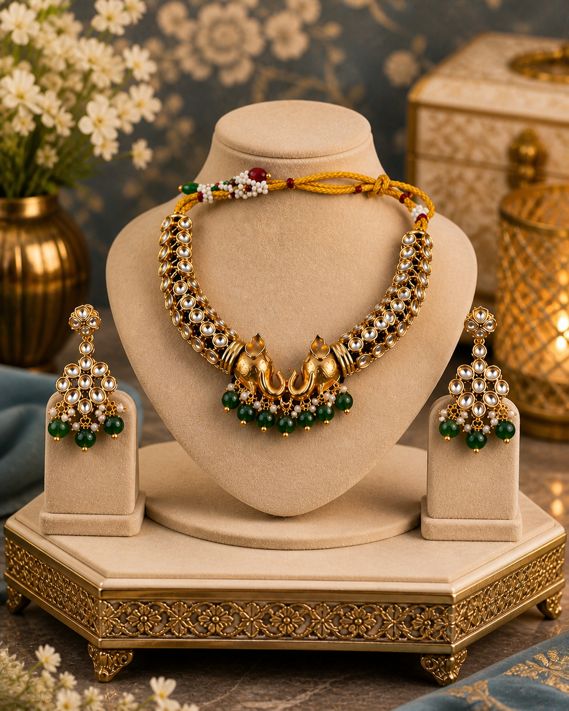 Indian Jewelry - Elephant (Dark Green) 
