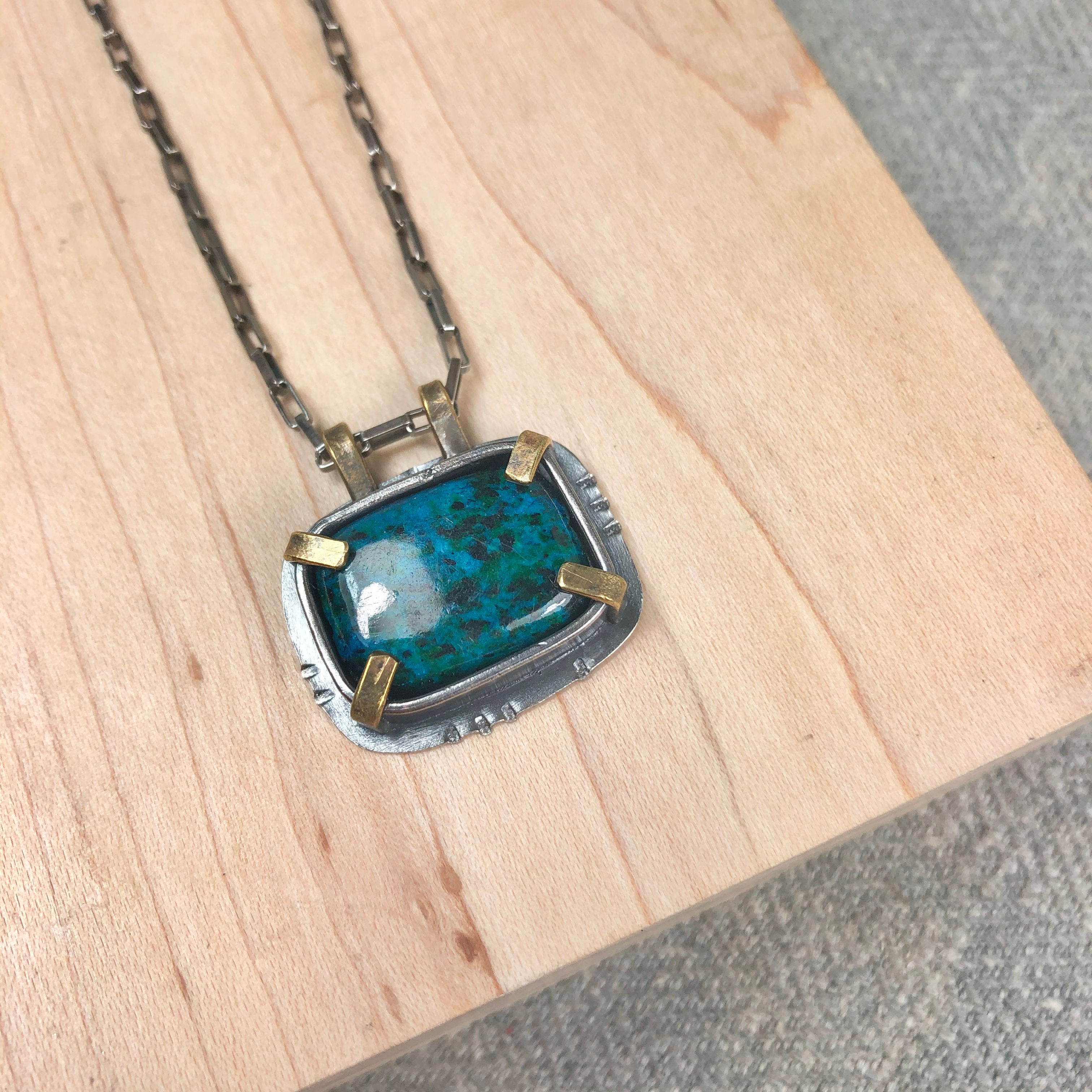 Industrial stones pendant #7 Howlite