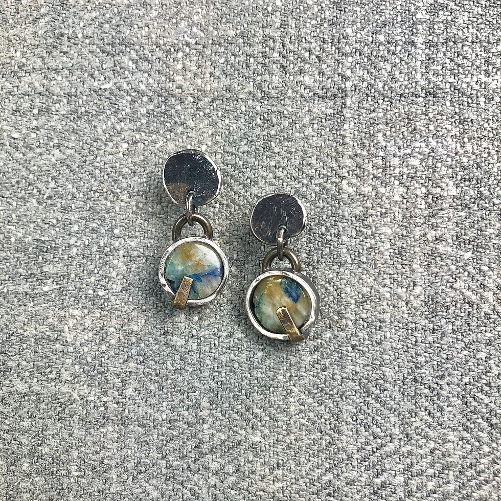 Thumbnail: Industrial stone earrings #11 Peruvian Opal
