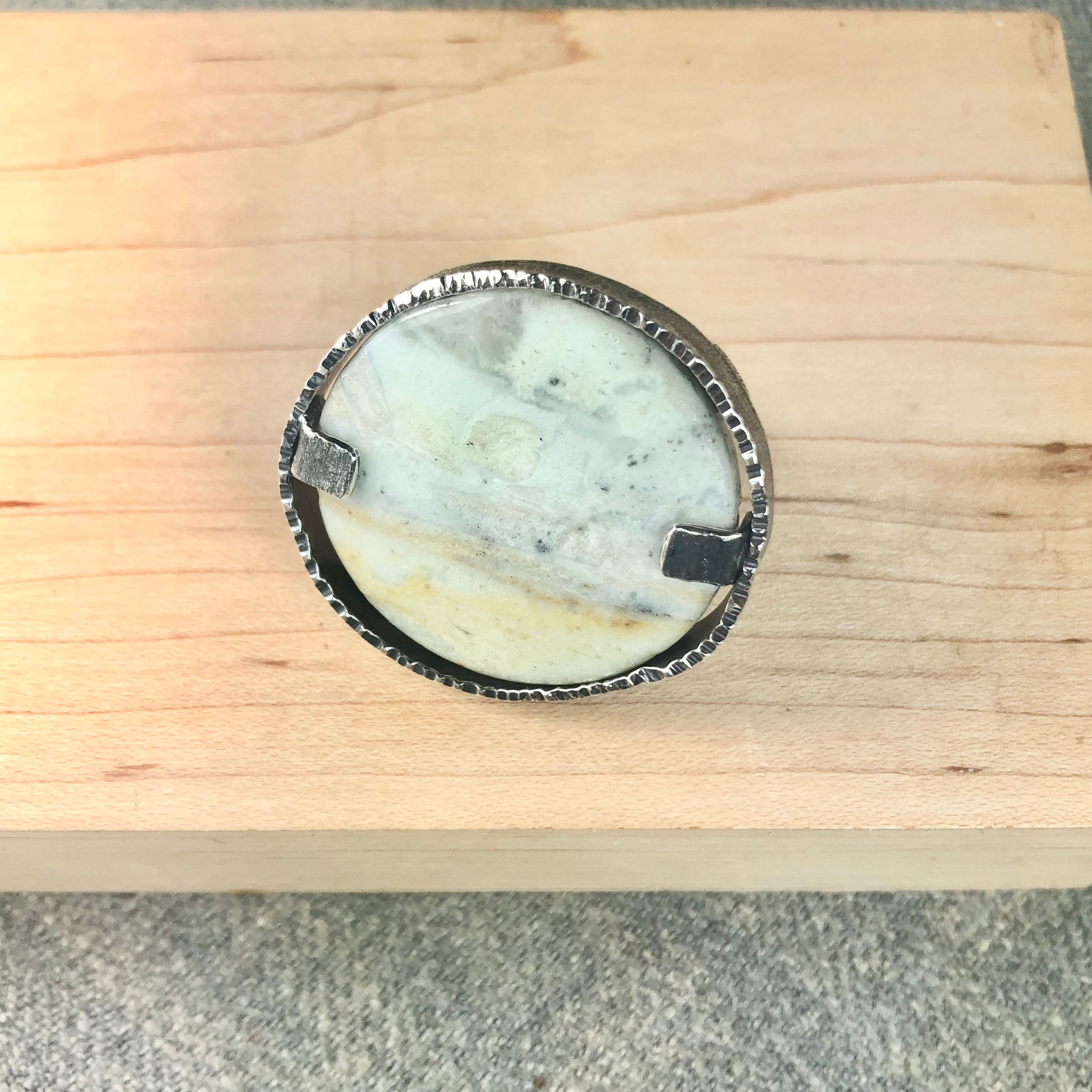 Industrial stones ring #4 Amazonite